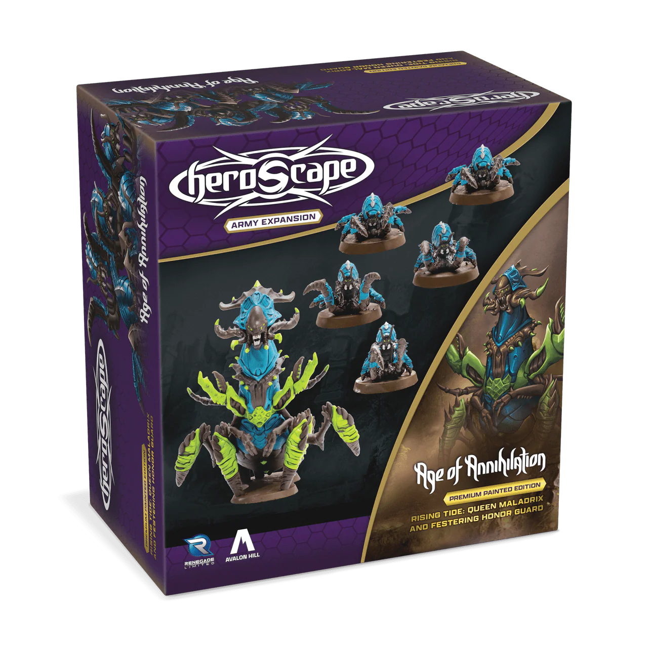 Heroscape: Rising Tide – Queen Maladrix & Festering Honor Guard Army Expansion [Premium Painted Edition]