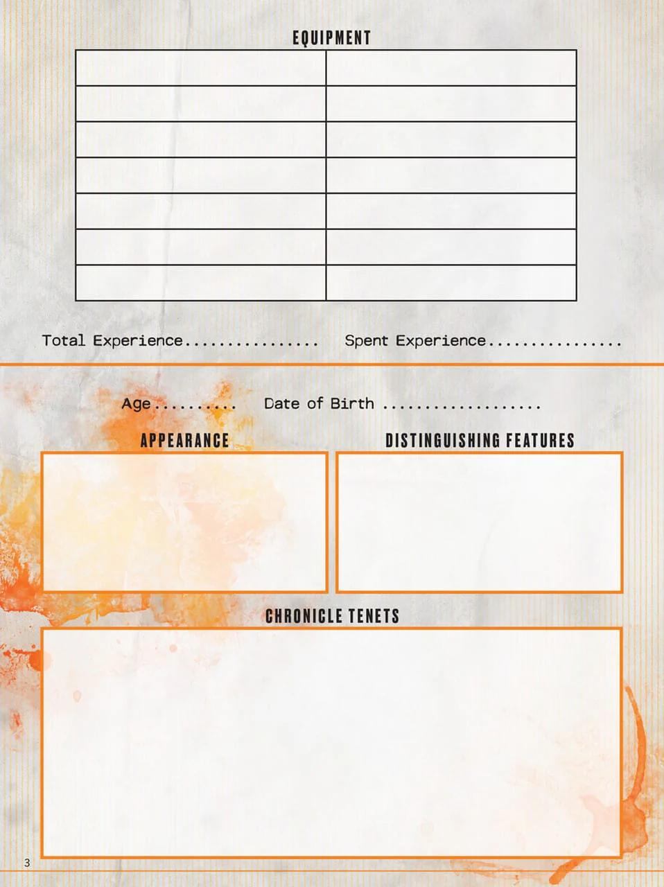 Hunter: The Reckoning - Expanded Character Sheet Journal - Image 3