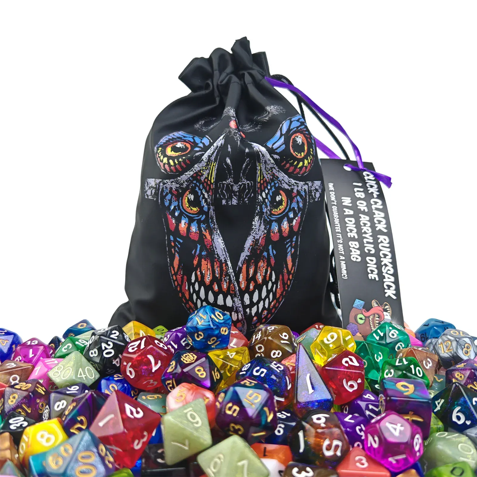 HY00523: Click Clack Rucksack - 1LB of Acrylic Dice - Image 4