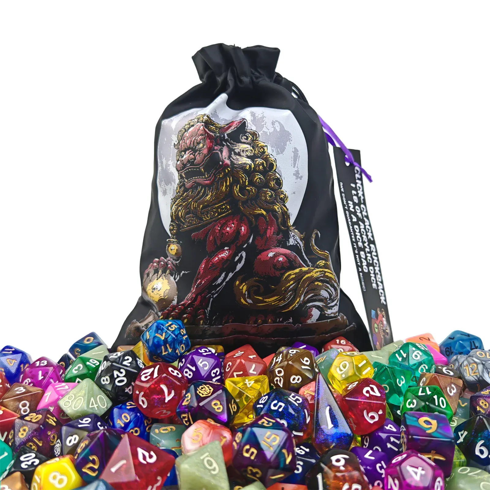 HY00523: Click Clack Rucksack - 1LB of Acrylic Dice - Image 5
