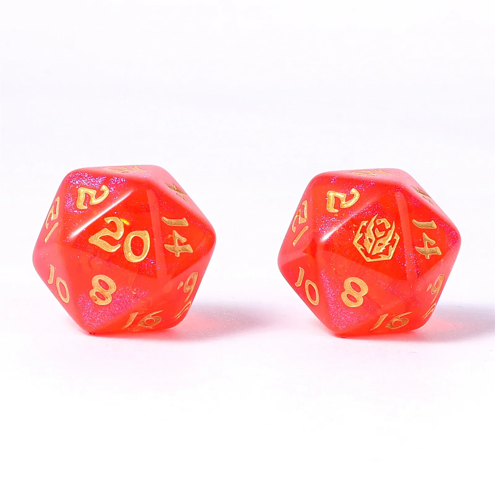 HY02027: 8pc Polyhedral Dice Set - Fireball - Image 3