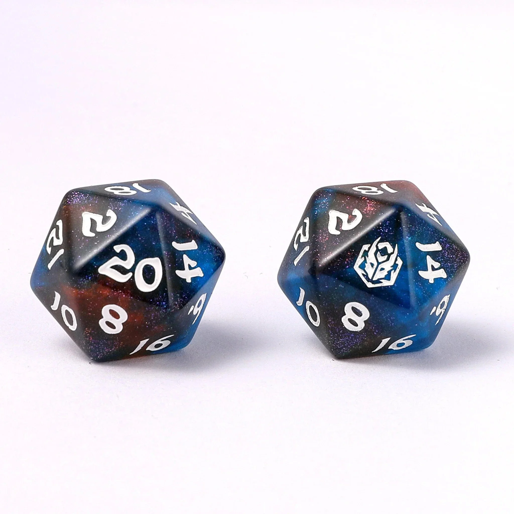 HY02009: Wyrmforged Rollers - Rounded Edge 8 Piece Polyhedral Dice set - Mystic Nebula - Image 3