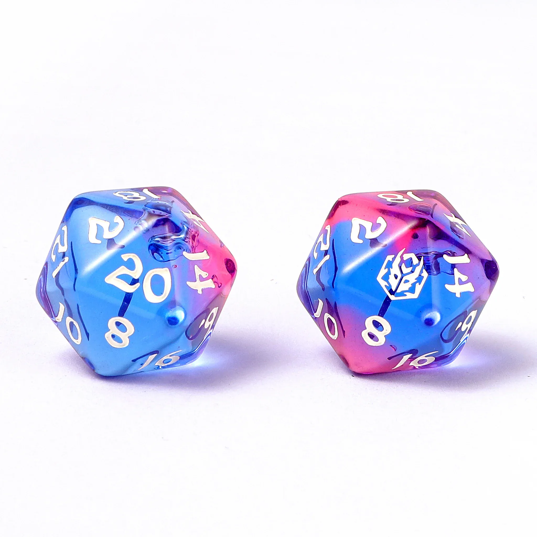 HY02011: Wyrmforged Rollers - Rounded Edge 8 Piece Polyhedral Dice set - Unicorn Tears - Image 2