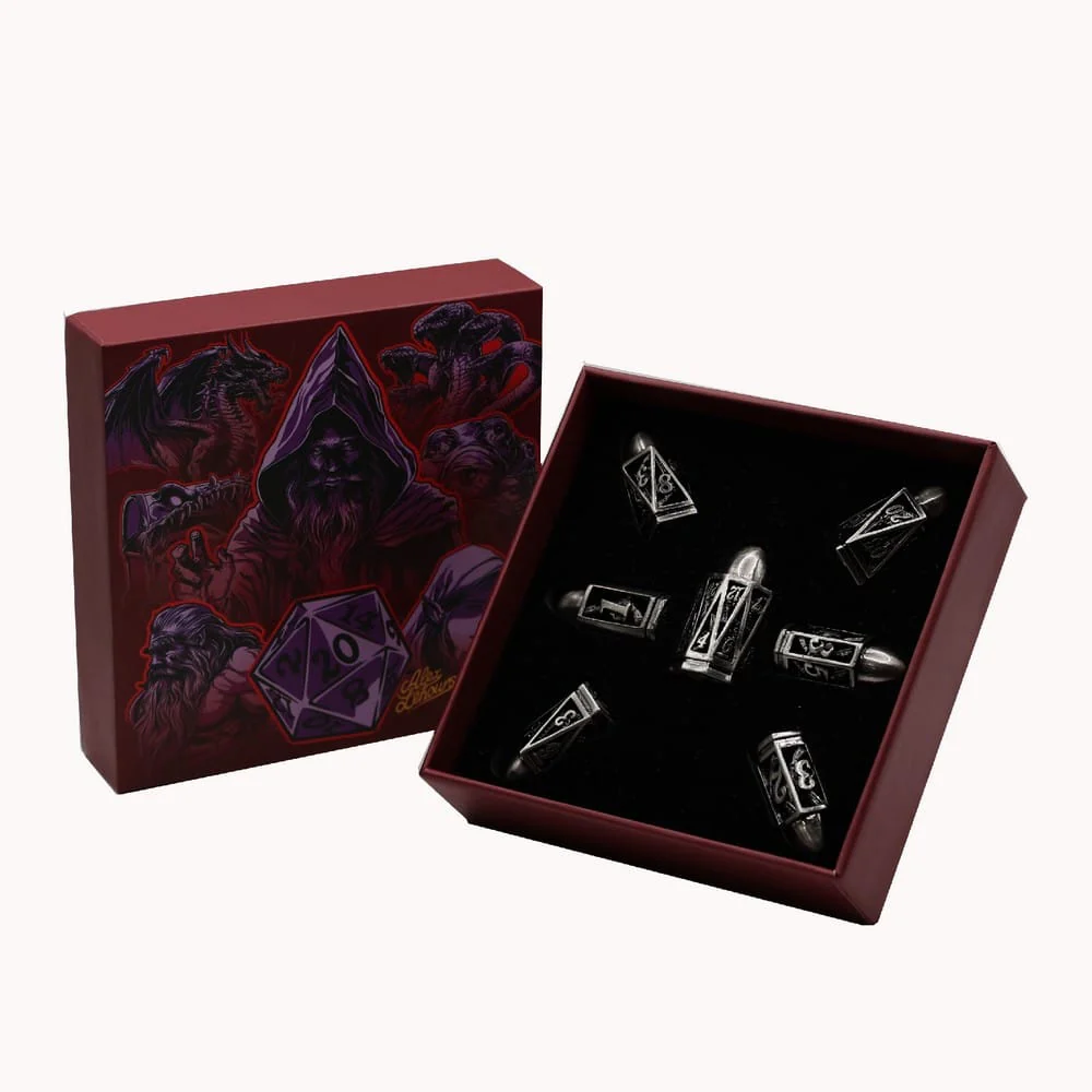 LPG Dice: Bullet RPG Set - Silver (Pre-Order)