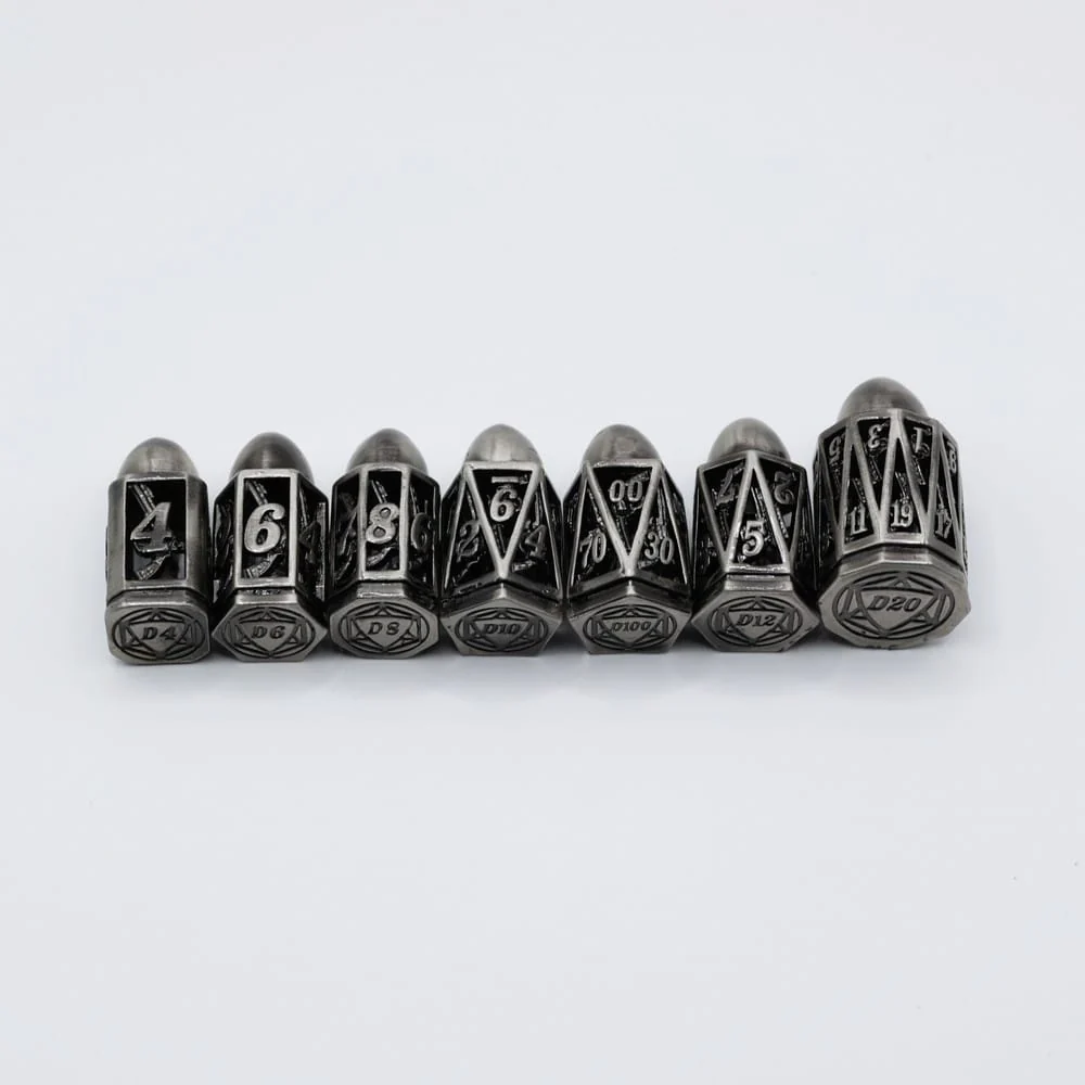 LPG Dice: Bullet RPG Set - Silver (Pre-Order) - Image 2