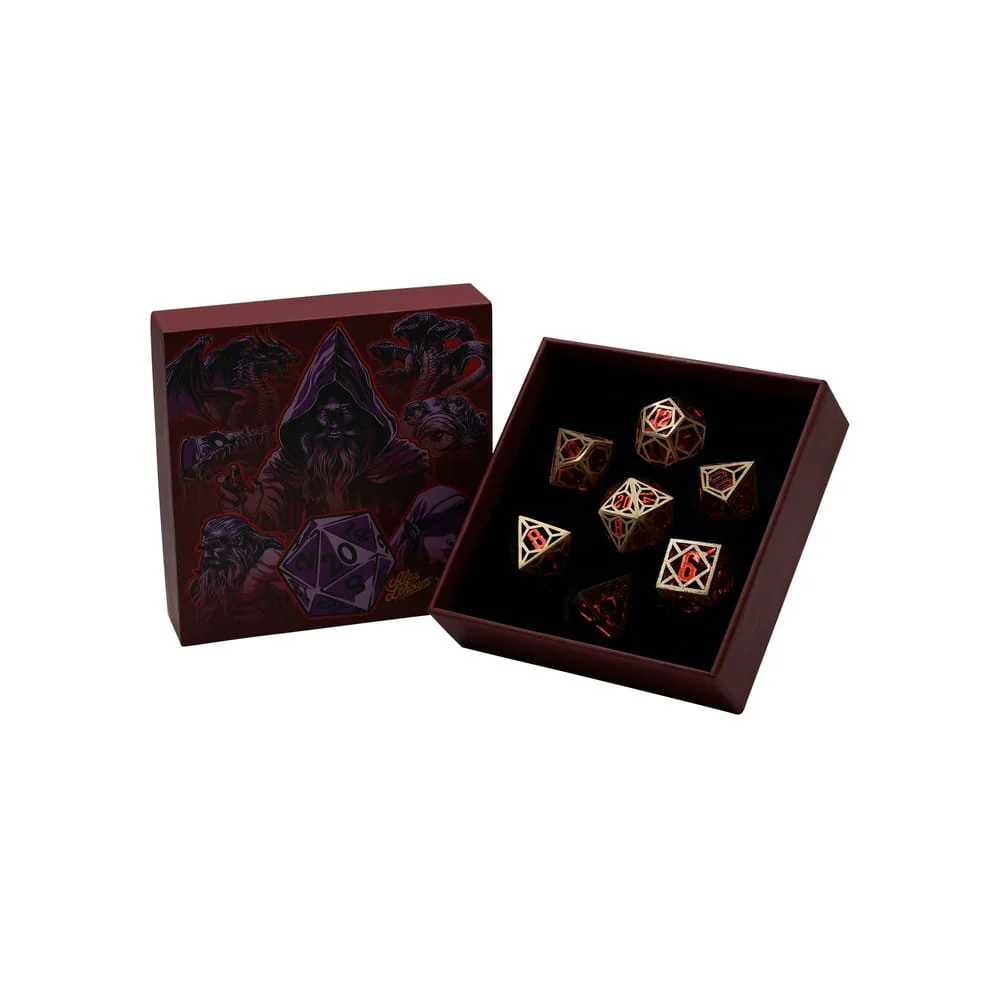 LPG Dice: Diamond RPG Set - Gold/Red (Pre-Order)