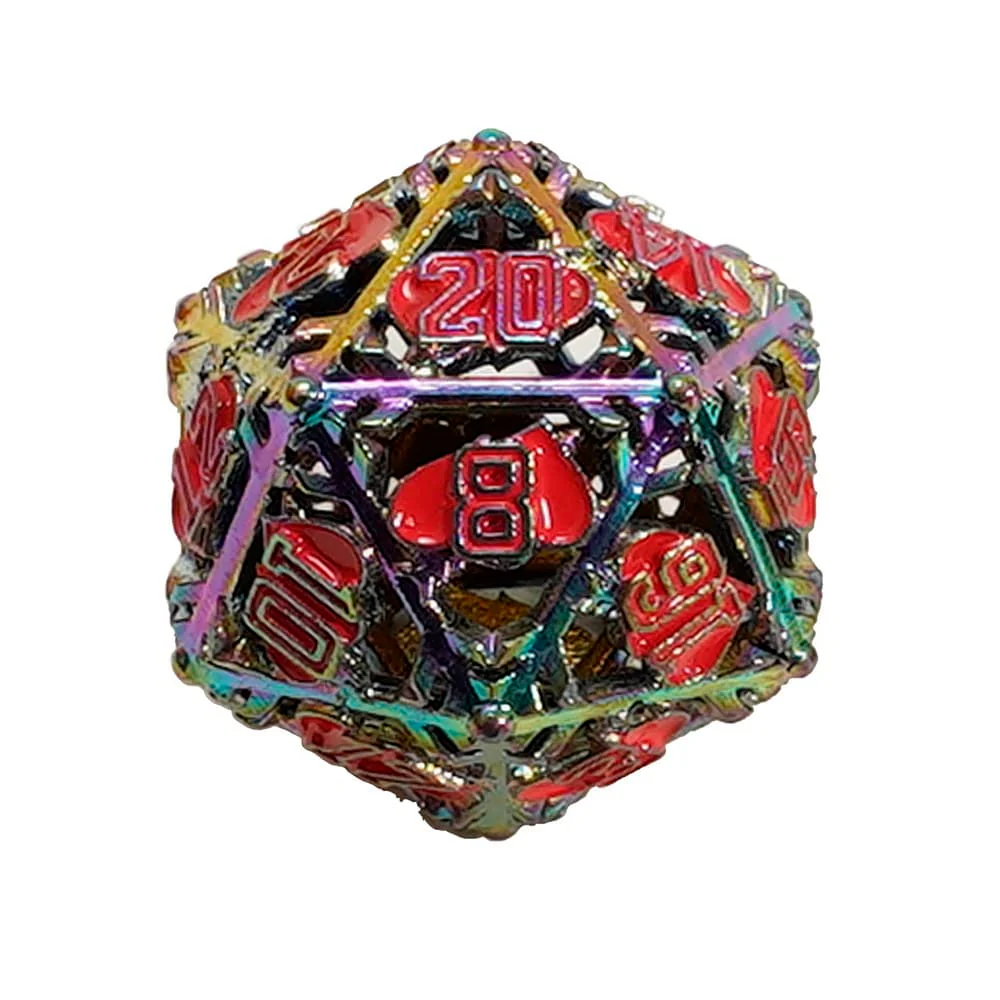 LPG Dice: Heart RPG Set - Rainbow/Red (Pre-Order)
