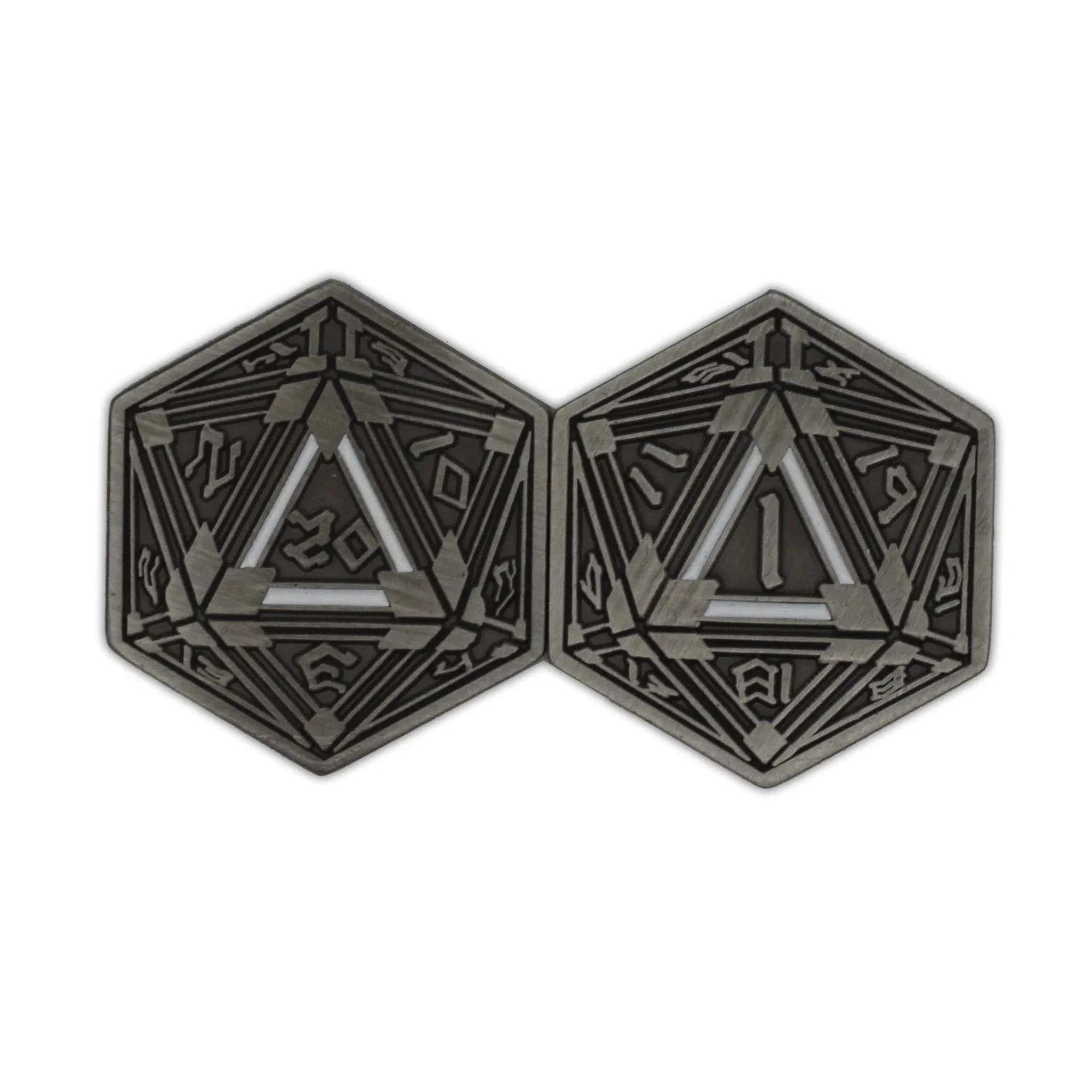 Metal RPG Crit/Fail Coin - Silver Plated 25mm