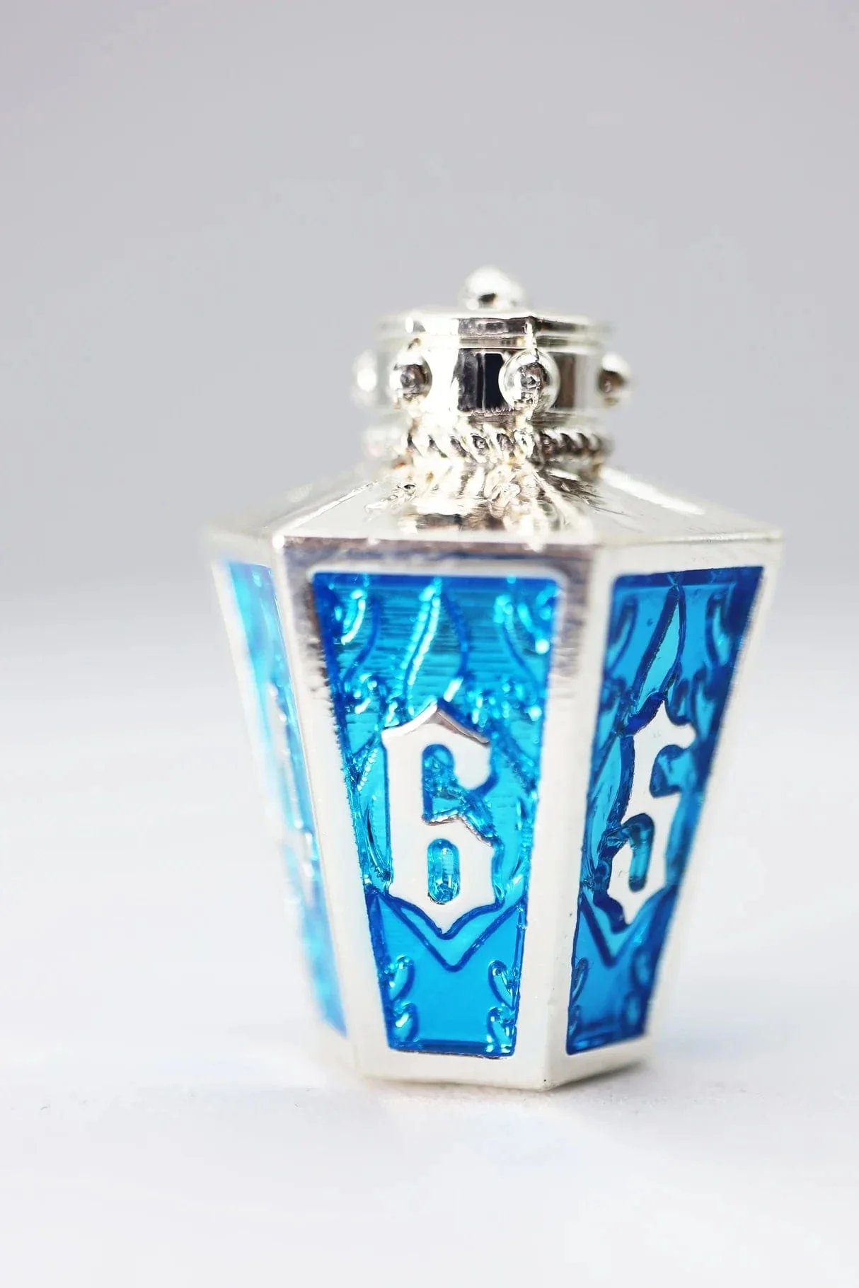Moonlit Lantern: Silvered Frostfire - Metal RPG Dice Set - Image 2