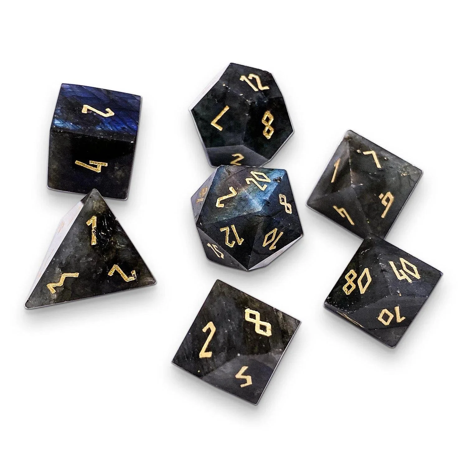 Norse Foundry: Gemstone Dice - Blue Labradorite (7pc Set)