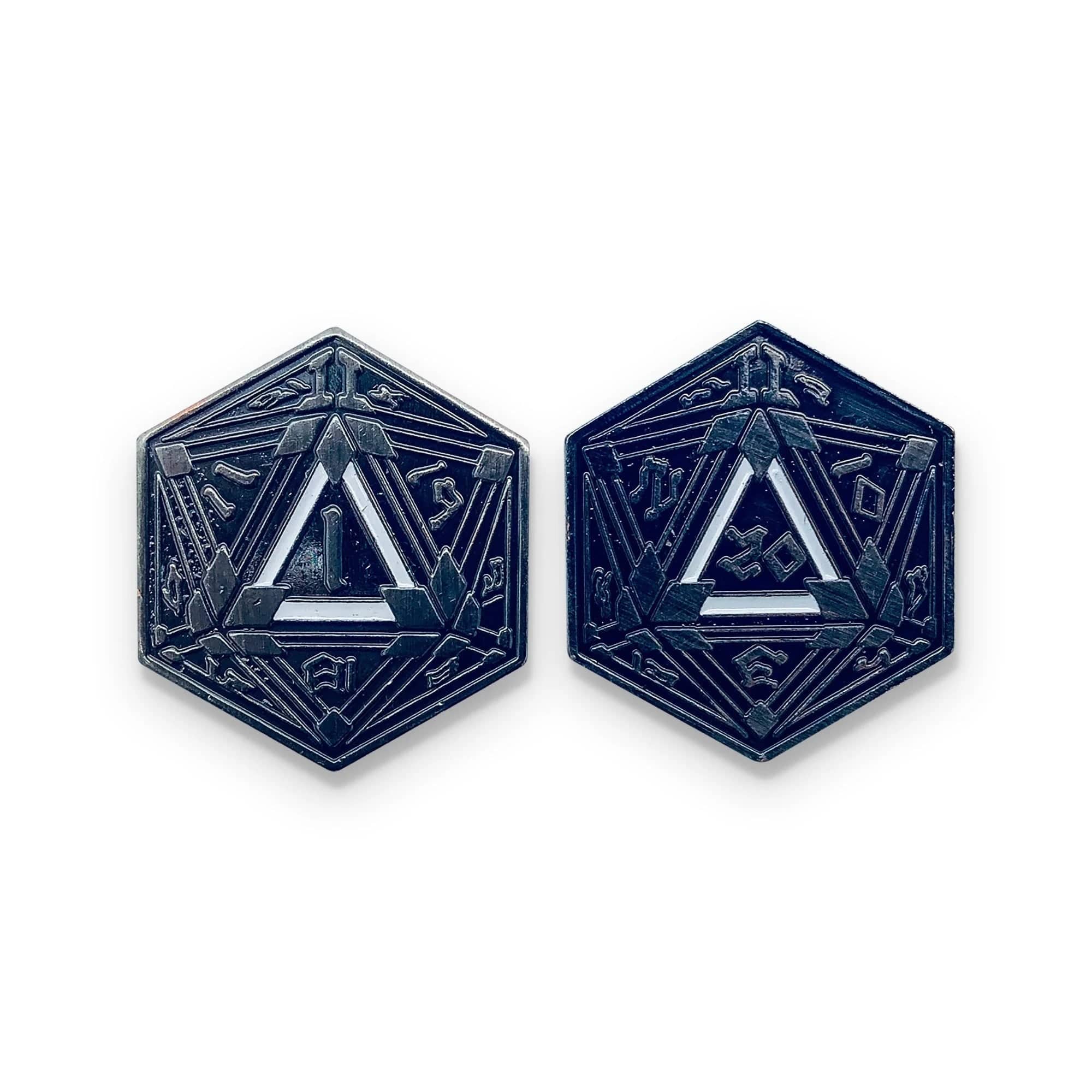 Norse Foundry: Metal RPG Crit/Fail Coin Shiny Silver Plated- 25mm