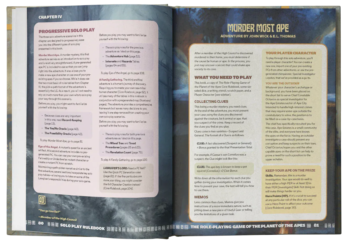 Planet of the Apes RPG: Solo Play Rulebook (Pre-Order) - Image 6