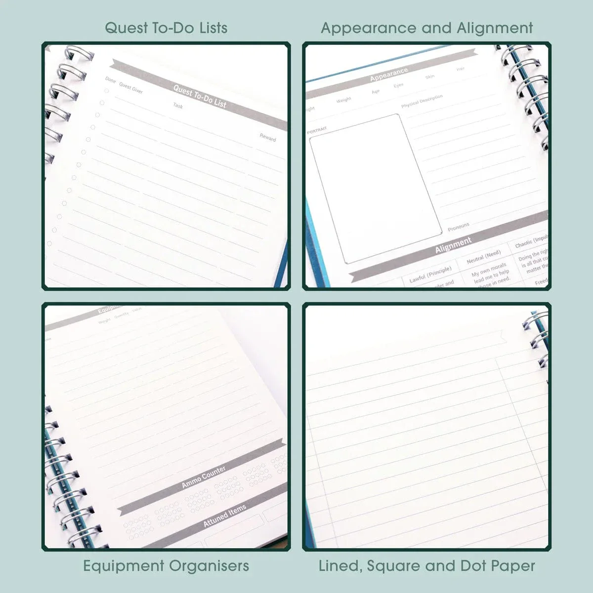 Player Character Quest Notebook - D&D 5E - Wild Green - Image 4