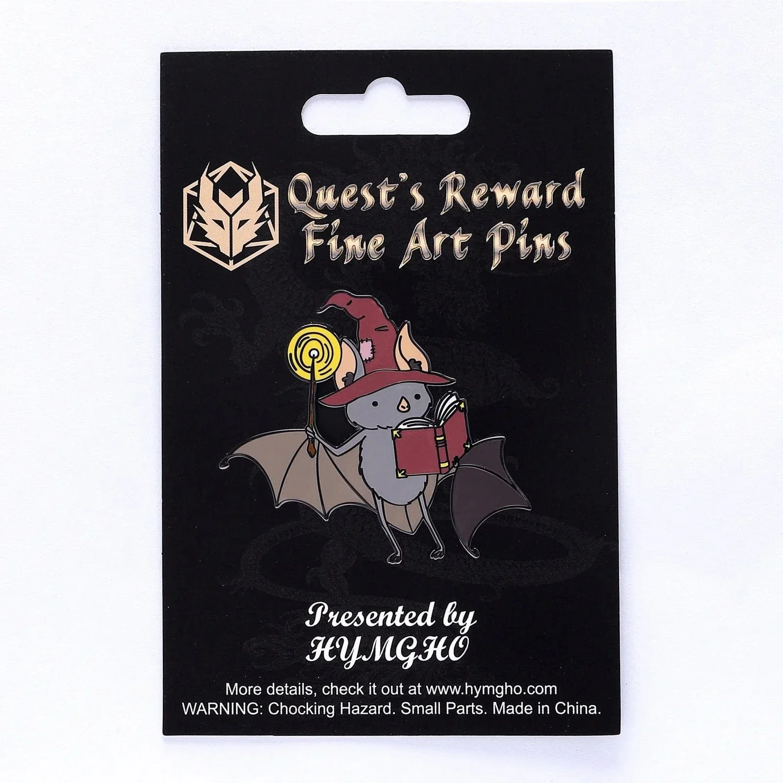 HYPN042: Quest's Reward Fine Art Pin - Gideon Thunderwing Bat Wizard - Image 2