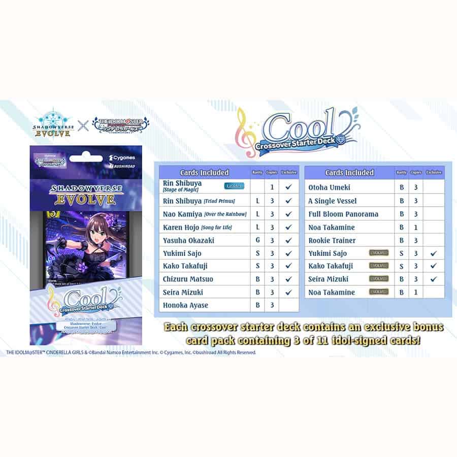 Shadowverse Evolve: Crossover Starter Deck: The Idolm@ster Cinderella Girls: Cool