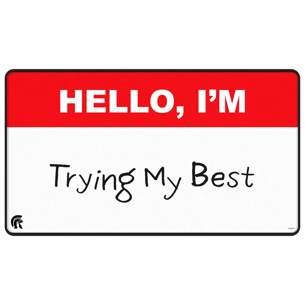 Ultra Pro: I'm Trying - Black Stitched-Edge Playmat (Pre-Order)