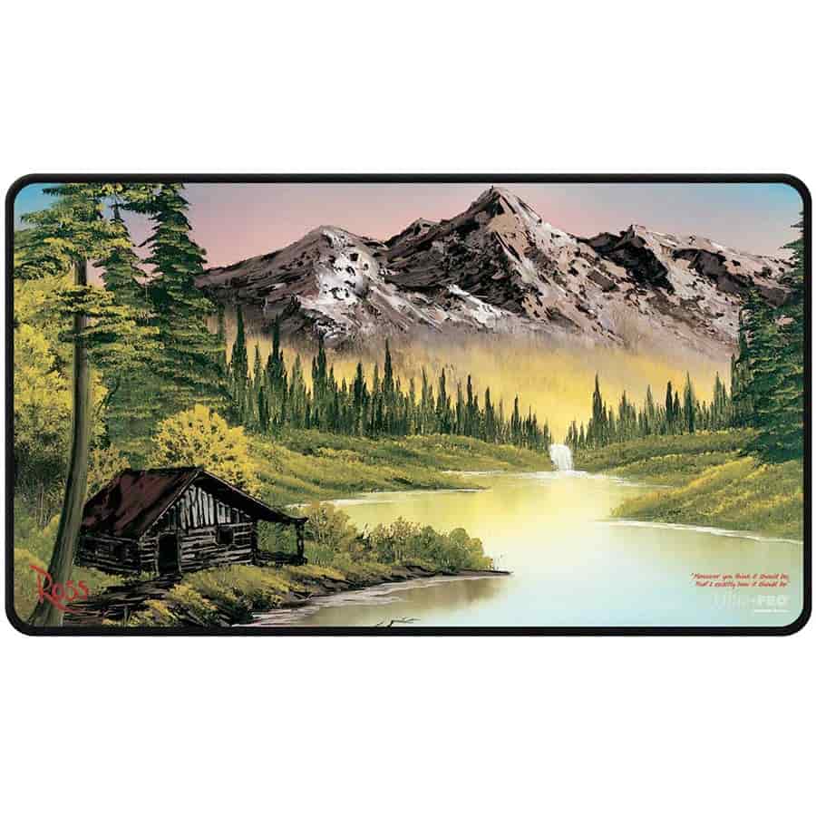 Ultra Pro Playmat: Bob Ross Mountain Retreat Black-Stitched Playmat