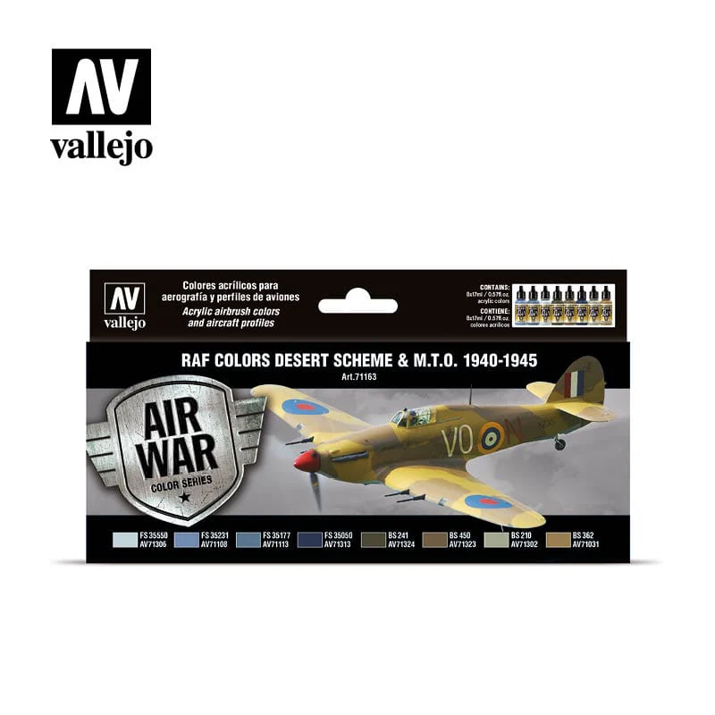 Vallejo Set: 71.163 - RAF colors Desert Scheme & M.T.O. 1940-1945