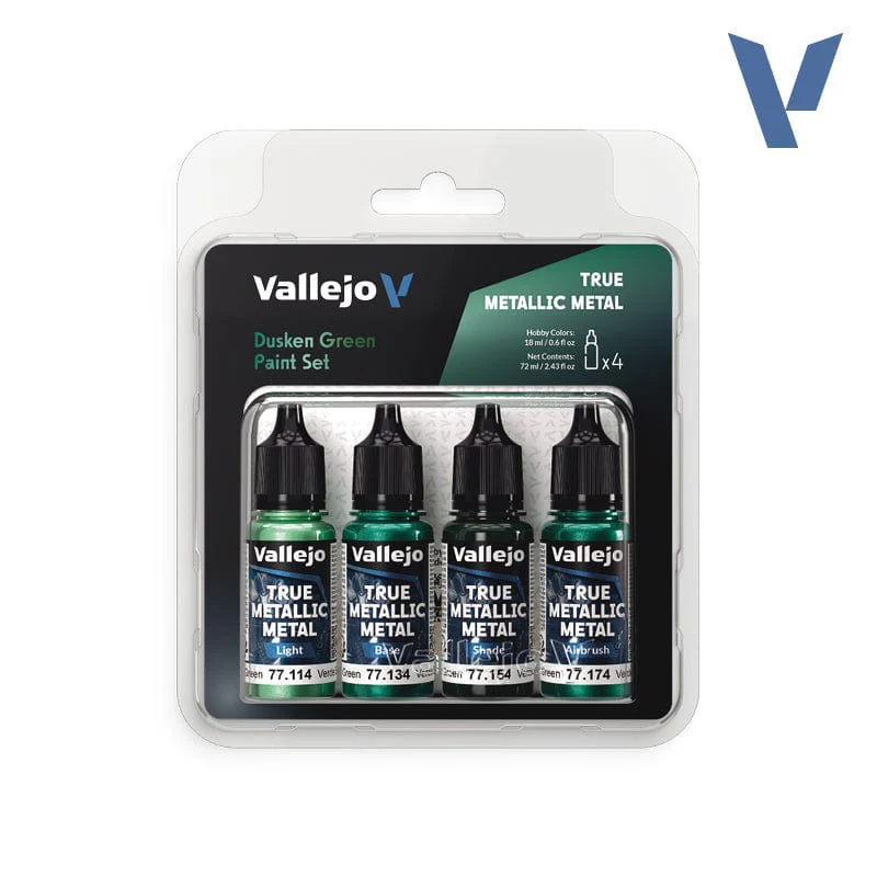 Vallejo: True Metallic Metal 77.257 - Dusken Green (4 Color Set)