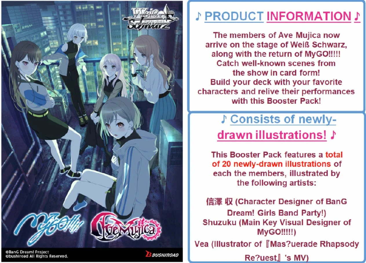 Weiss Schwarz: MyGO!!!!! x Ave Mujica - Booster Display [English Version]