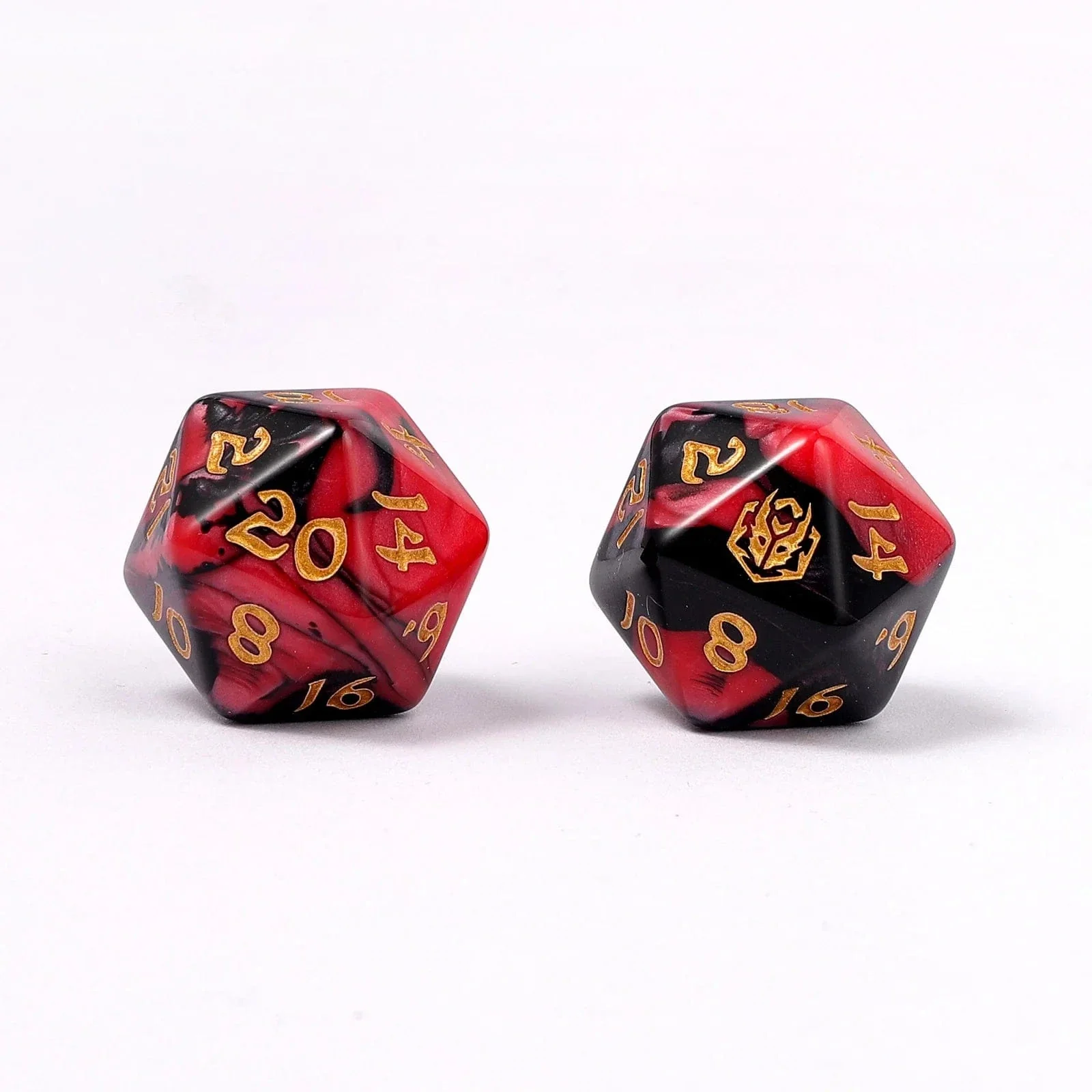 HY02013: Wyrmforged Rollers - Rounded Edge 8 Piece Polyhedral Dice set - Blood Pact - Image 3