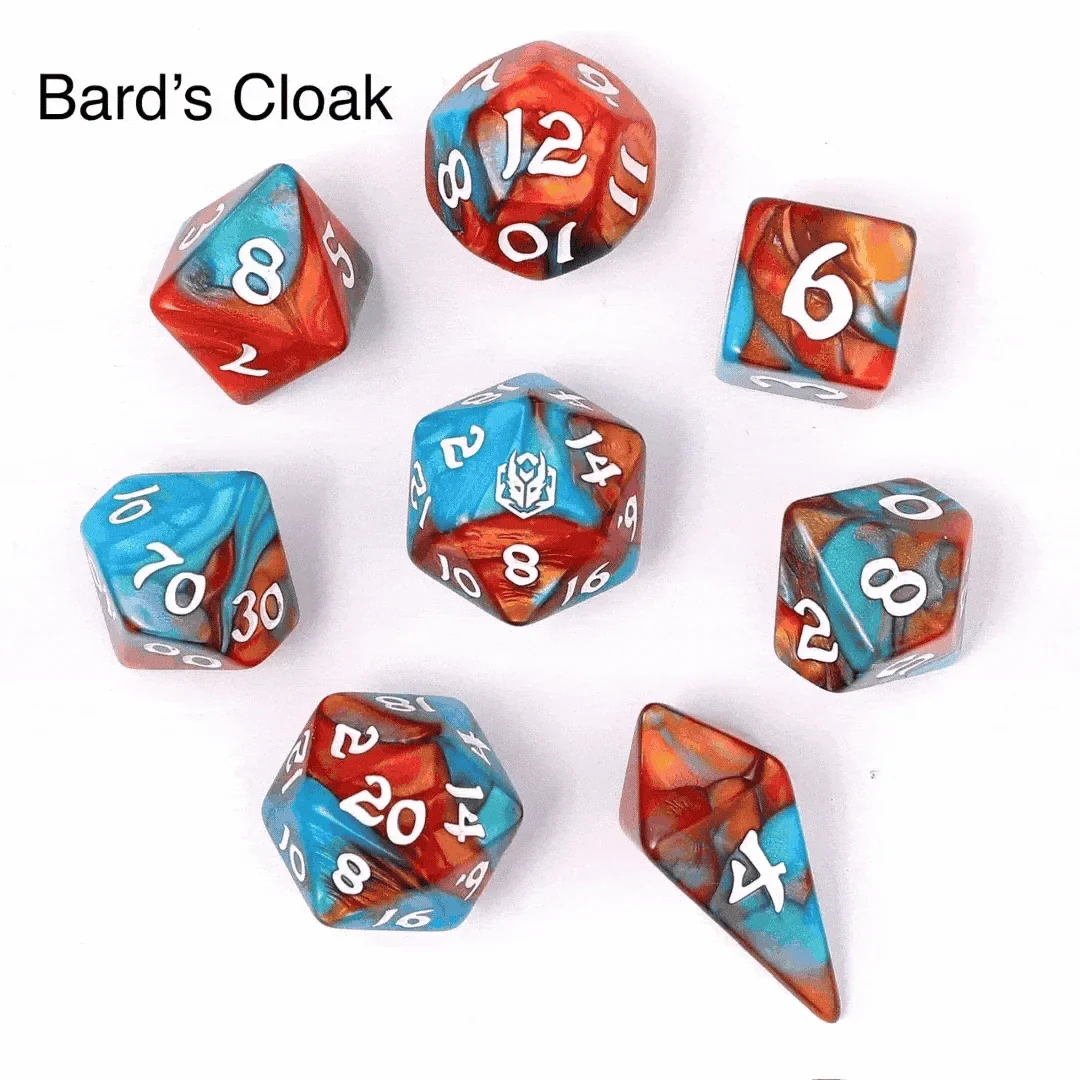 HY02004: Wyrmforged Rollers - Rounded Edge 8 Piece Polyhedral Dice set - Siren's Melody - Image 4