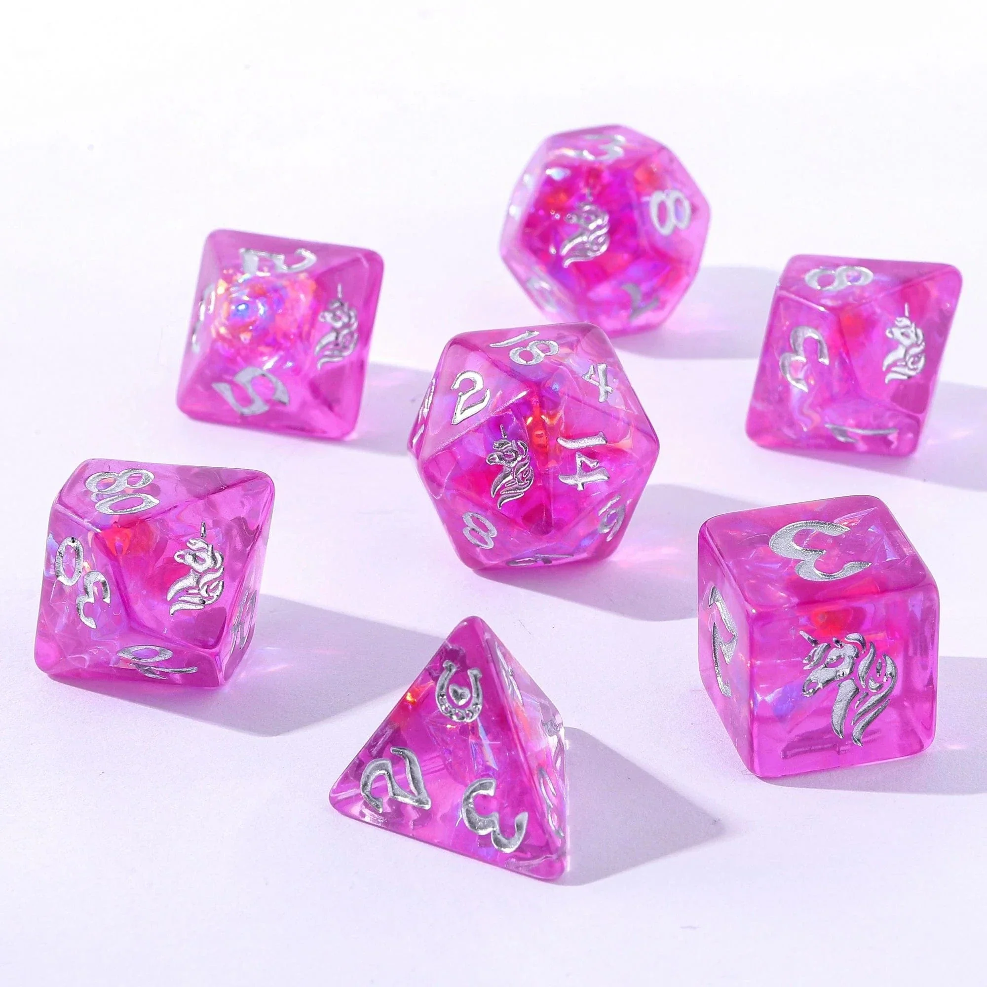 HY00329: Wyrmforged Rollers - Rounded Resin Polyhedral Dice - Lumina Unicornia - Image 2