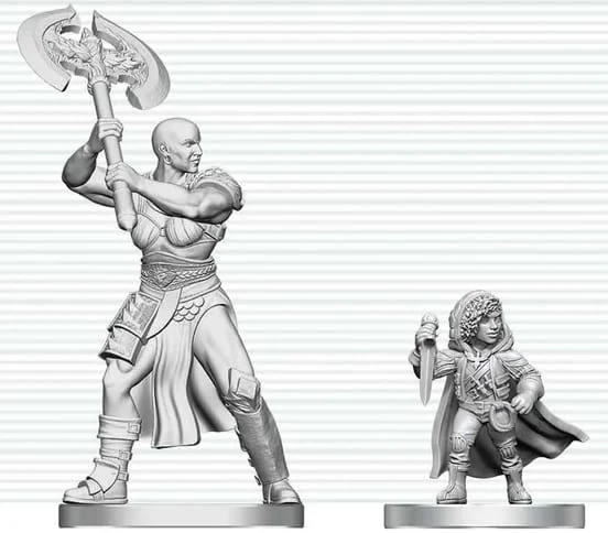 WZK90884 D&D Nolzur's Marvelous Miniatures: Goliath Barbarian & Halfling Rogue (Pre-Order)