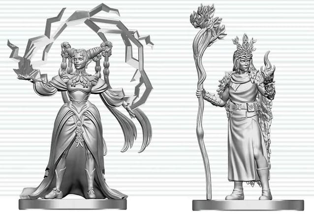 WZK90886 D&D Nolzur's Marvelous Miniatures: Human Druid & Elf Sorcerer (Pre-Order)